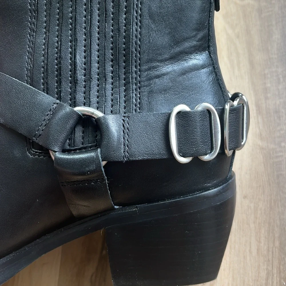 Sam Edelman Bellamie Motorcycle Bootie‎ Black Leather Size 7.5 NWOT